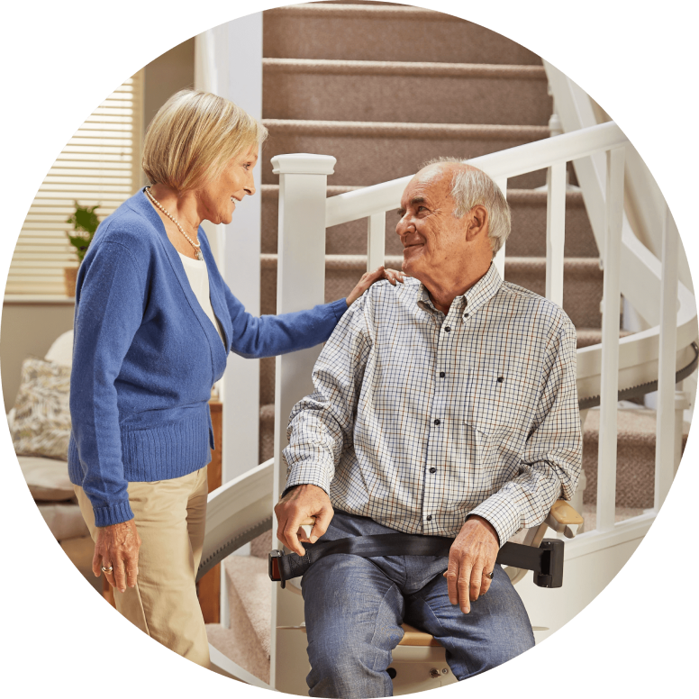 installing acorn straight stairlift in a Illinois home